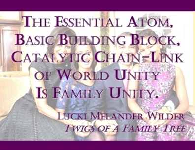 The essential atom, basic building block, catalytic chain-link of world unity is family unity. #Family #Unity #TwigsOfAFamilyTree